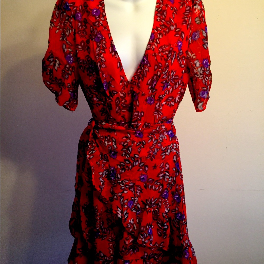 Selfie * Womens Dress* Size: XL* Color: Red, Floral Purple* Short Sleeve* NEW